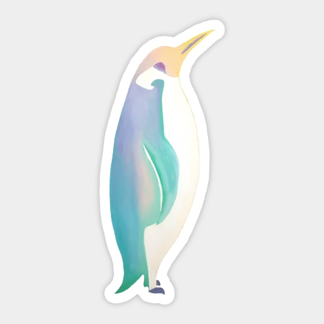 Pastel Rainbow Penguin Sticker by moonlitdoodl